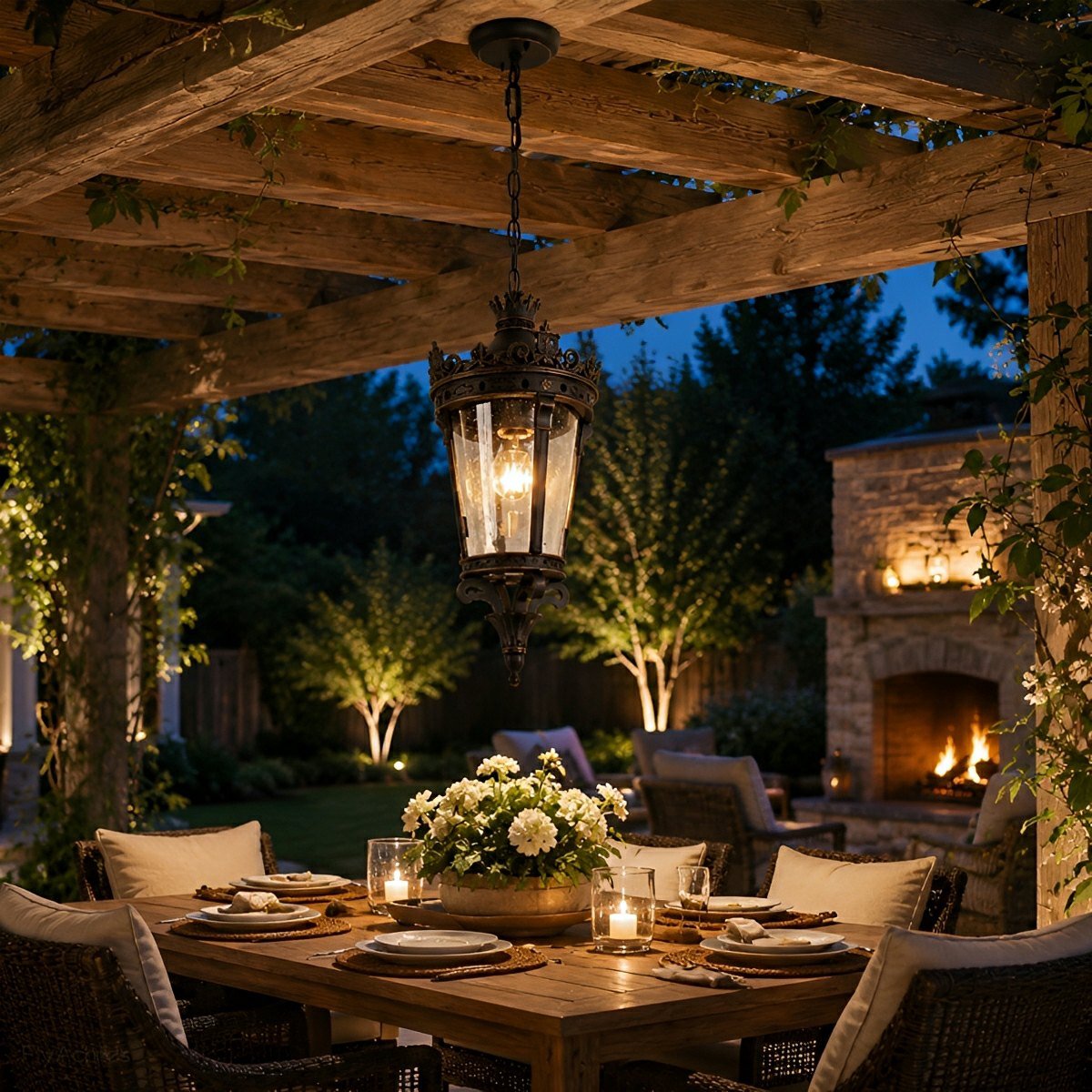 Classic Vintage European Lantern Outdoor Pendant Light - Flyachilles