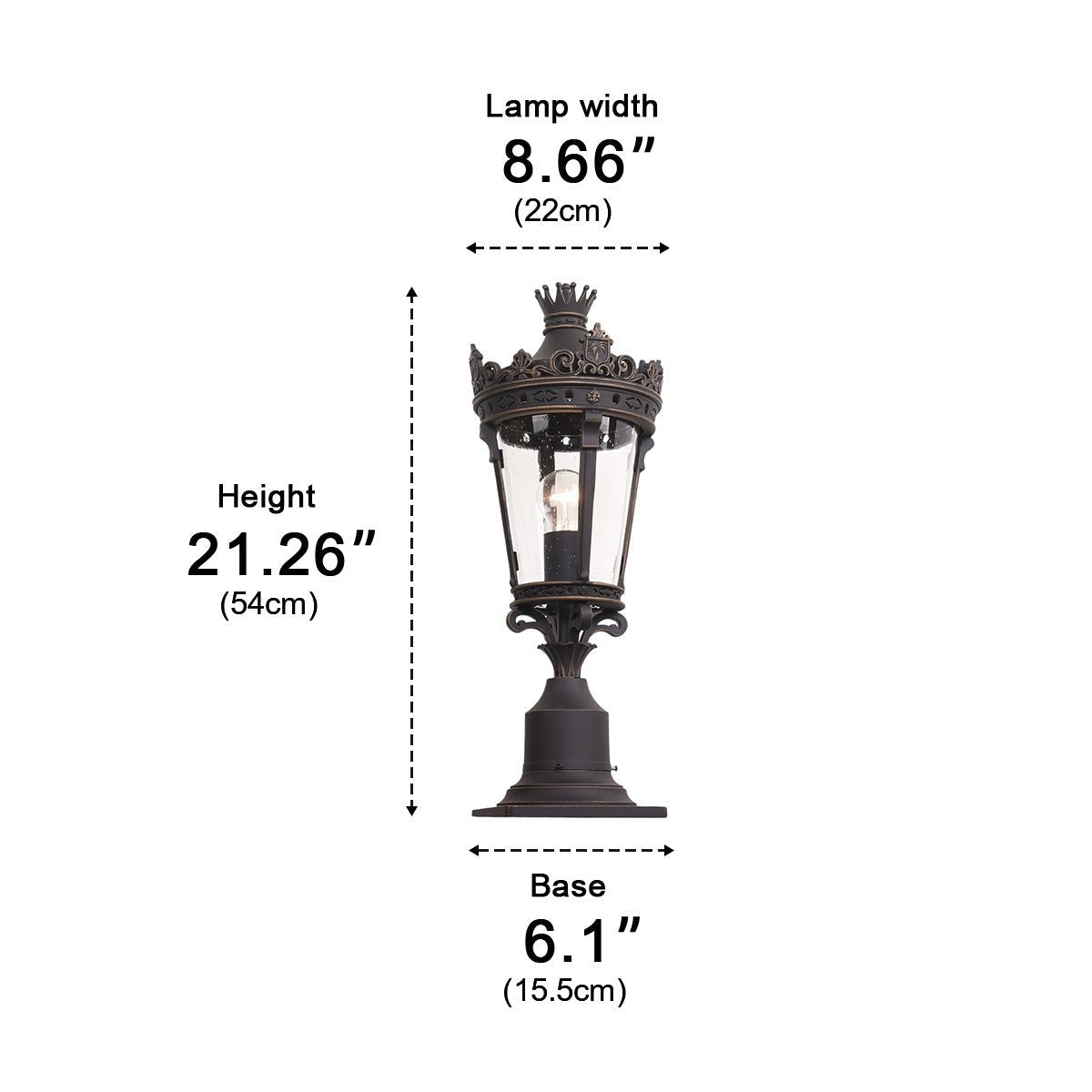 Classic Vintage European Lantern Outdoor Post Light - Flyachilles