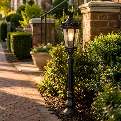 Classic Vintage European Lantern Pathway Bollard Light - Flyachilles