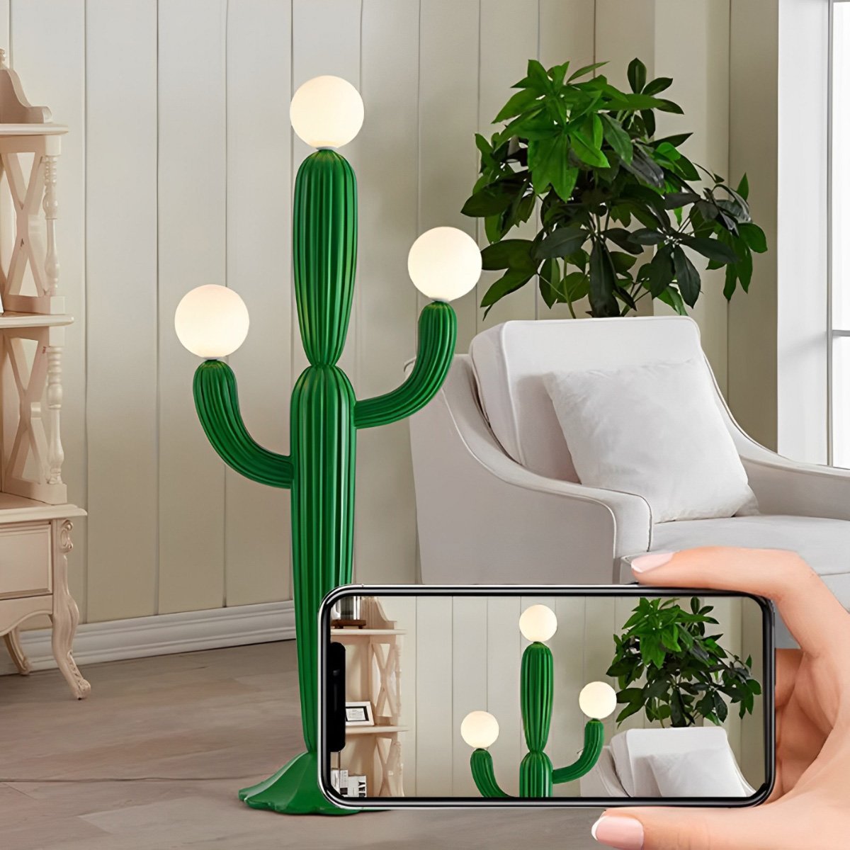 cute succulent lamp Creative Cactus Dimmable Standing Floor Lamp Green Standing Light Home Decor Mood Lighting