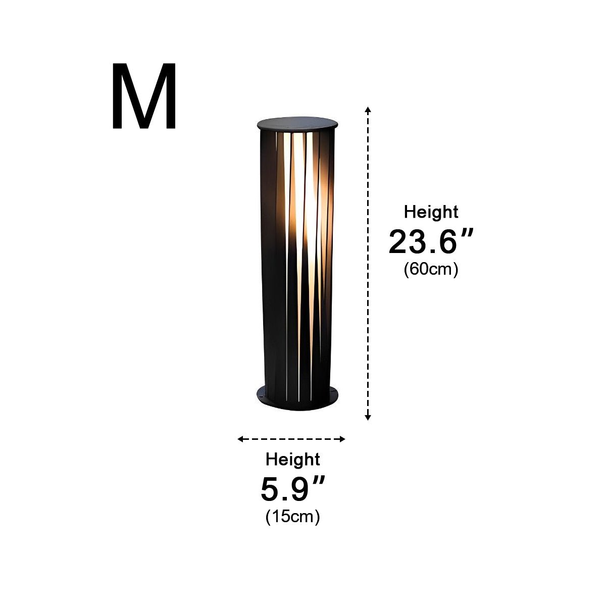 Creative Cylindrical LED Waterproof Black Modern Solar Pathway Light Walkway Floor Lamp - Flyachilles
