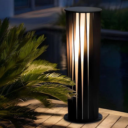 Creative Cylindrical LED Waterproof Black Modern Solar Pathway Light Walkway Floor Lamp - Flyachilles