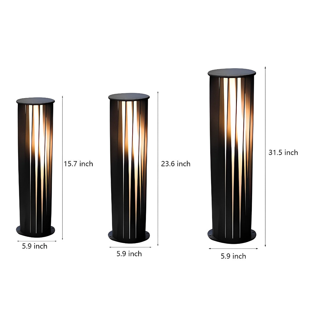 Creative Cylindrical LED Waterproof Black Modern Solar Pathway Light Walkway Floor Lamp - Flyachilles
