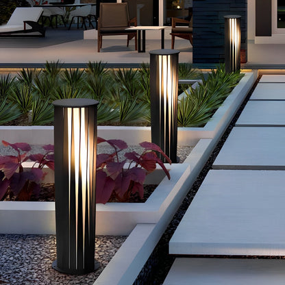 Creative Cylindrical LED Waterproof Black Modern Solar Pathway Light Walkway Floor Lamp - Flyachilles