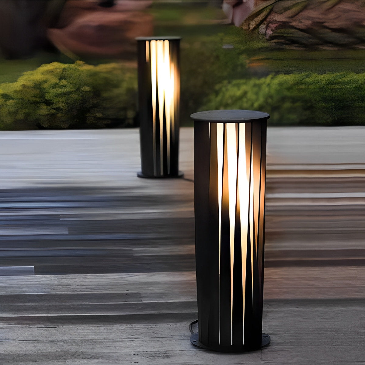 Creative Cylindrical LED Waterproof Black Modern Solar Pathway Light Walkway Floor Lamp - Flyachilles