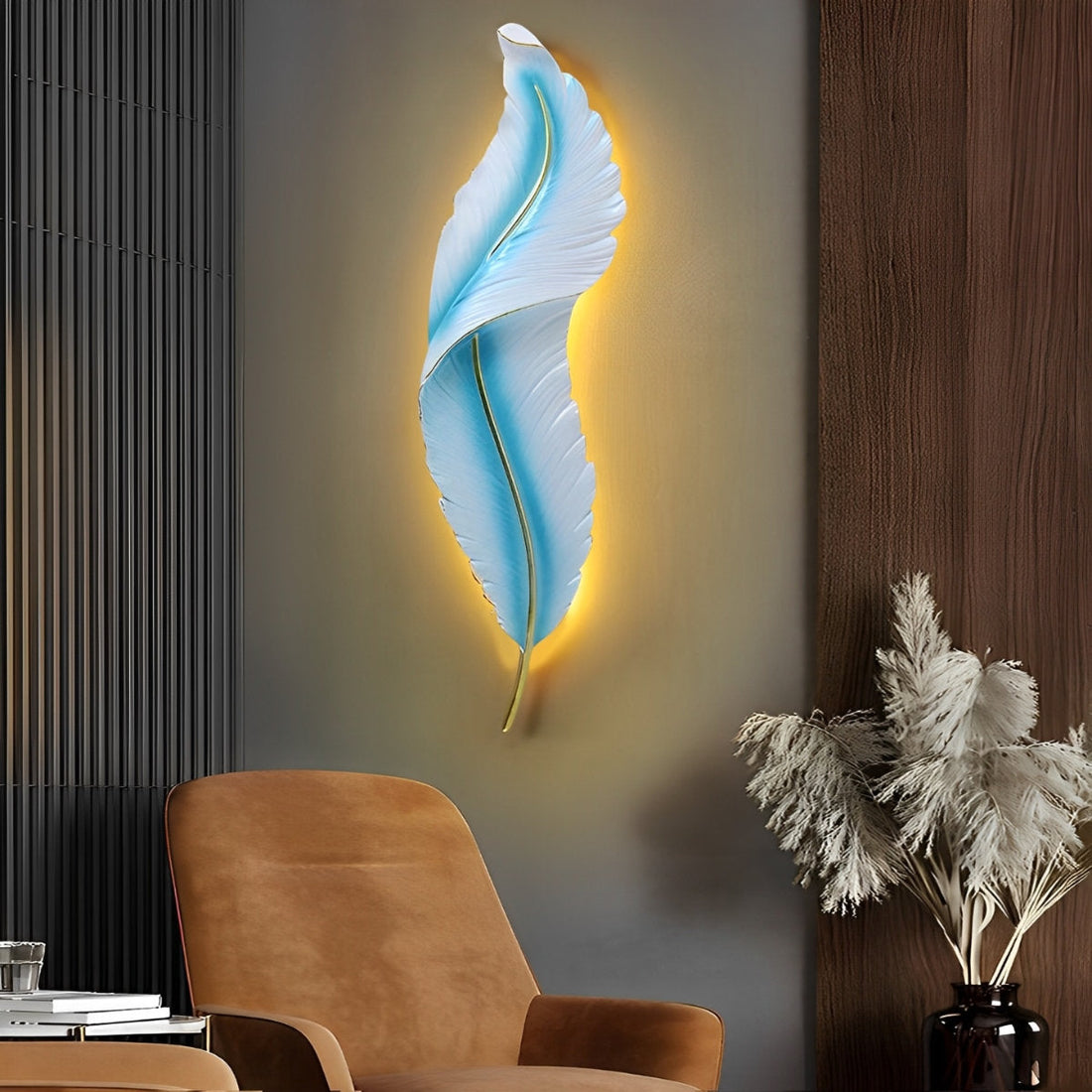 Creative Feathers LED White Luxury Modern Wall Lamp Wall Sconce Lighting Interior Decoration Lighting Fixture - Flyachilles