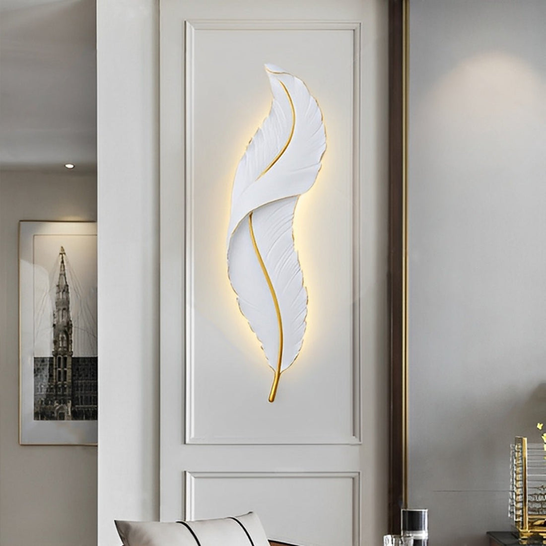 Creative Feathers LED White Luxury Modern Wall Sconce Lighting - Flyachilles
