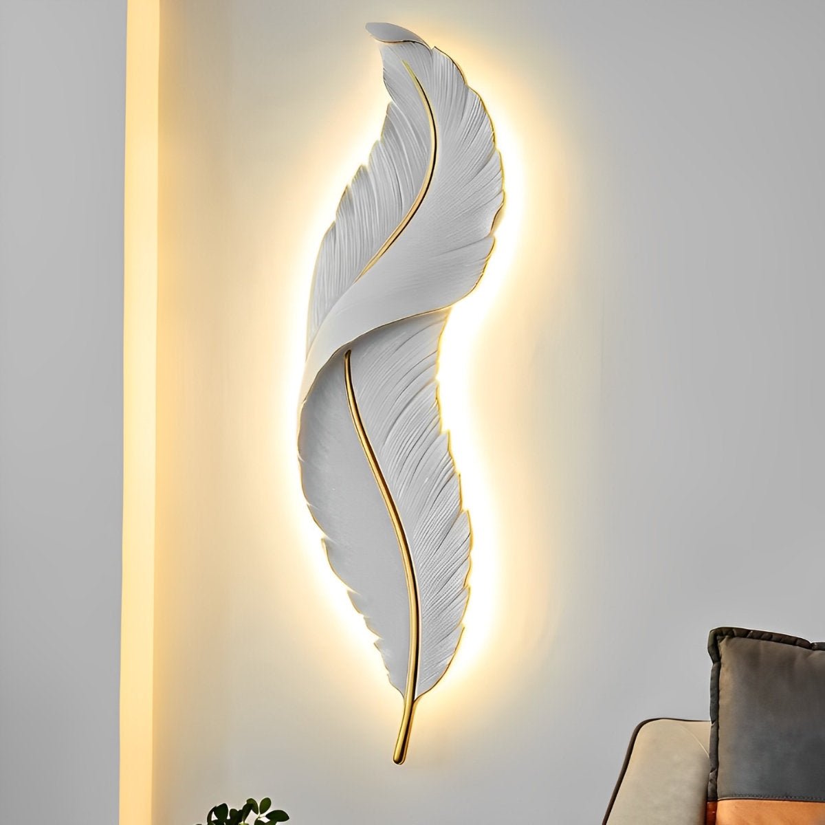 Creative Feathers LED White Luxury Modern Wall Sconce Lighting - Flyachilles