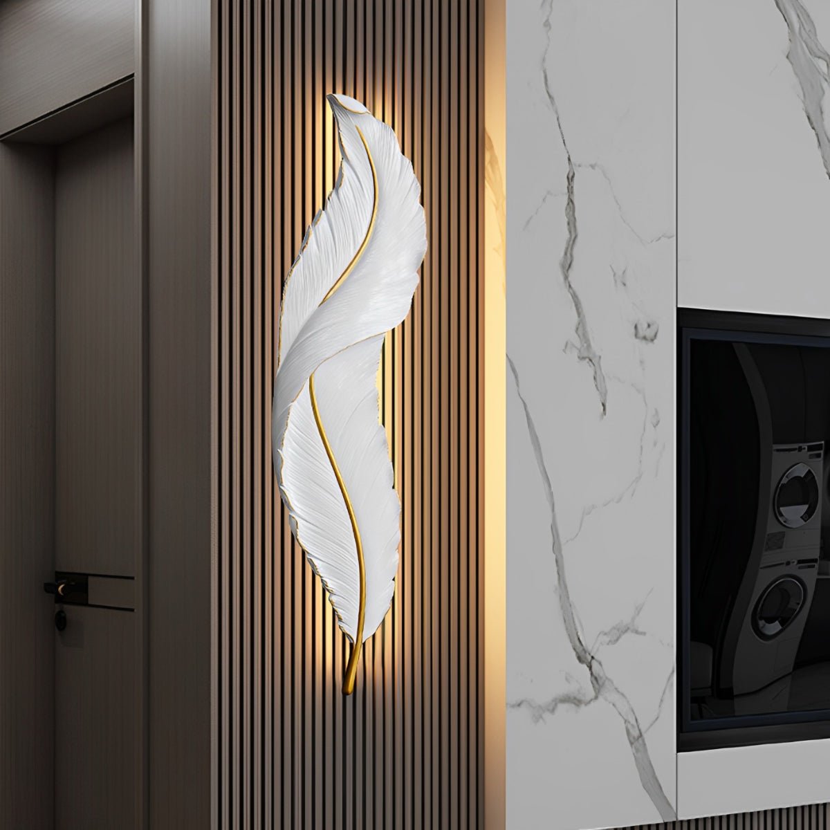 Creative Feathers LED White Luxury Modern Wall Sconce Lighting - Flyachilles