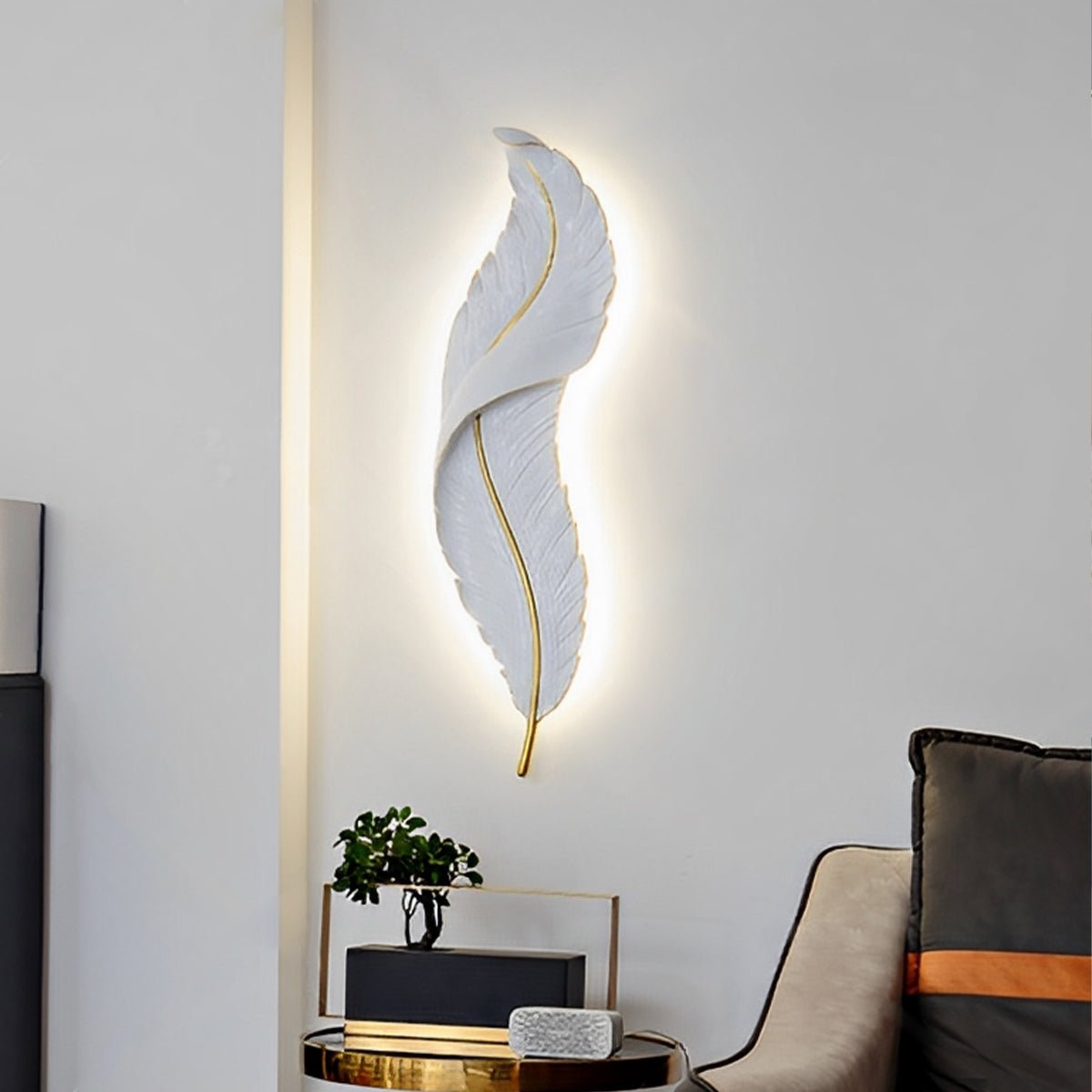Creative Feathers LED White Luxury Modern Wall Sconce Lighting - Flyachilles