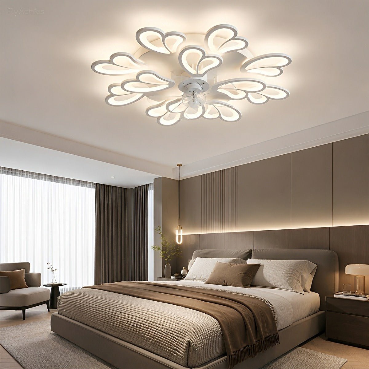 Creative Flower Shaped DC Motor LED Ceiling Fan Lights Chandelier - Flyachilles