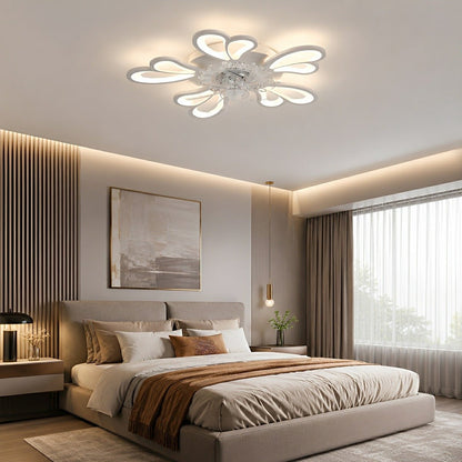 Creative Flower Shaped DC Motor LED Ceiling Fan Lights Chandelier - Flyachilles