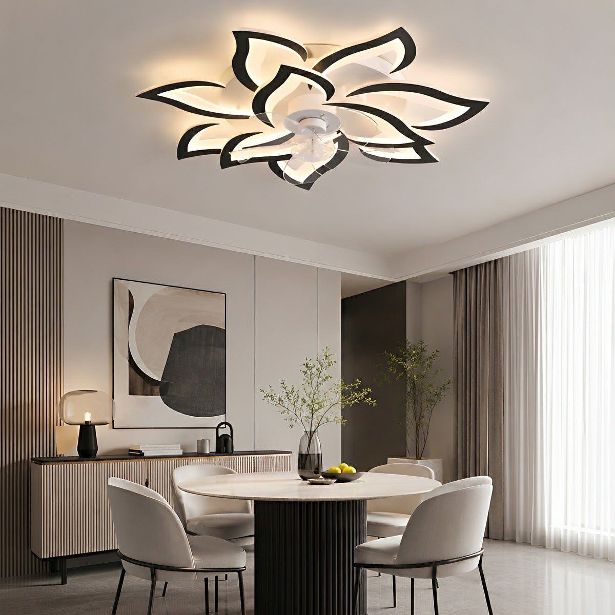 Creative Flower Shaped DC Motor LED Ceiling Fan Lights Chandelier - Flyachilles