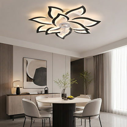 Creative Flower Shaped DC Motor LED Ceiling Fan Lights Chandelier - Flyachilles