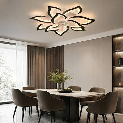 Creative Flower Shaped DC Motor LED Ceiling Fan Lights Chandelier - Flyachilles