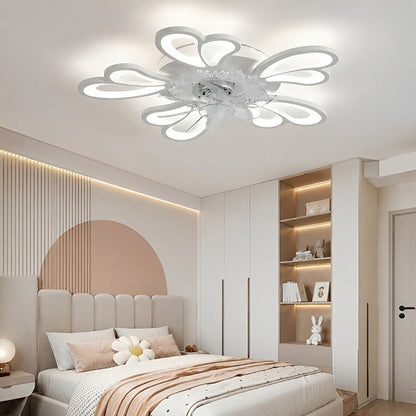 Creative Flower Shaped DC Motor LED Ceiling Fan Lights Chandelier - Flyachilles