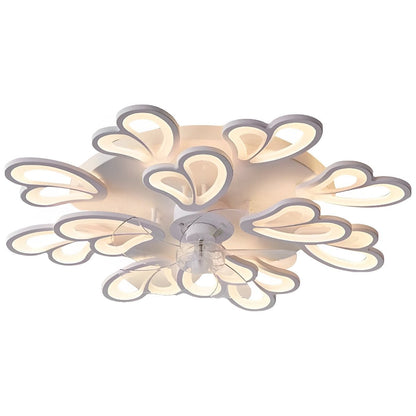 Creative Flower Shaped Three Step Dimming LED Ceiling Fan Lights Chandelier - Flyachilles