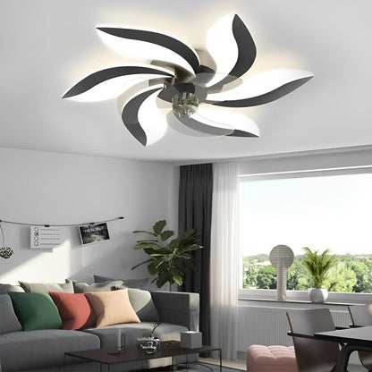 Creative Flower Shaped Three Step Dimming LED Ceiling Fan Lights Chandelier - Flyachilles