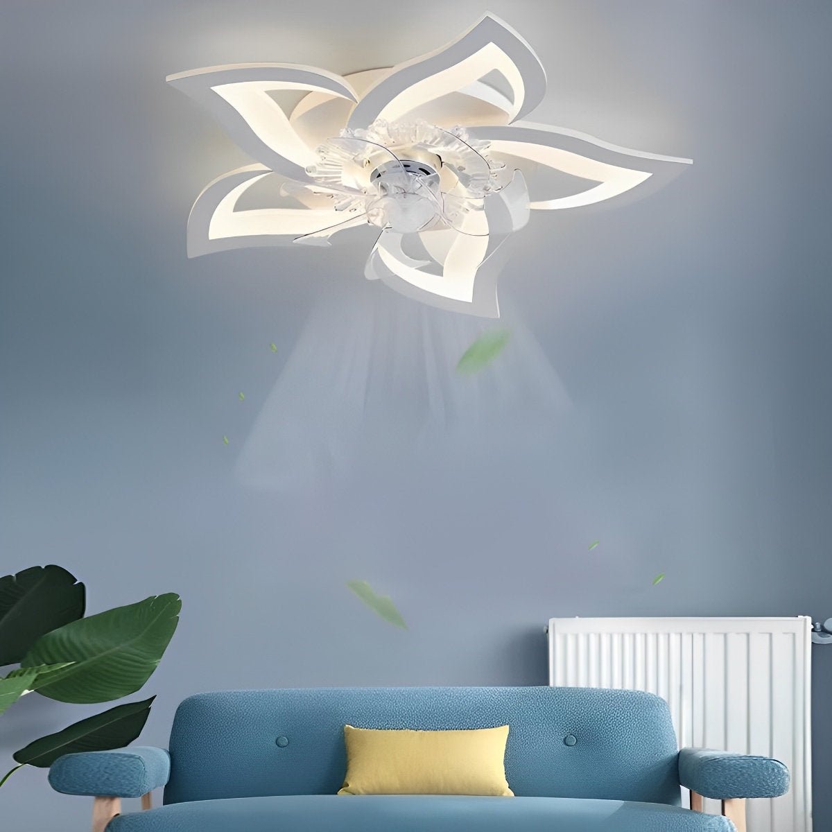 Creative Flower Shaped Three Step Dimming LED Ceiling Fan Lights Chandelier - Flyachilles