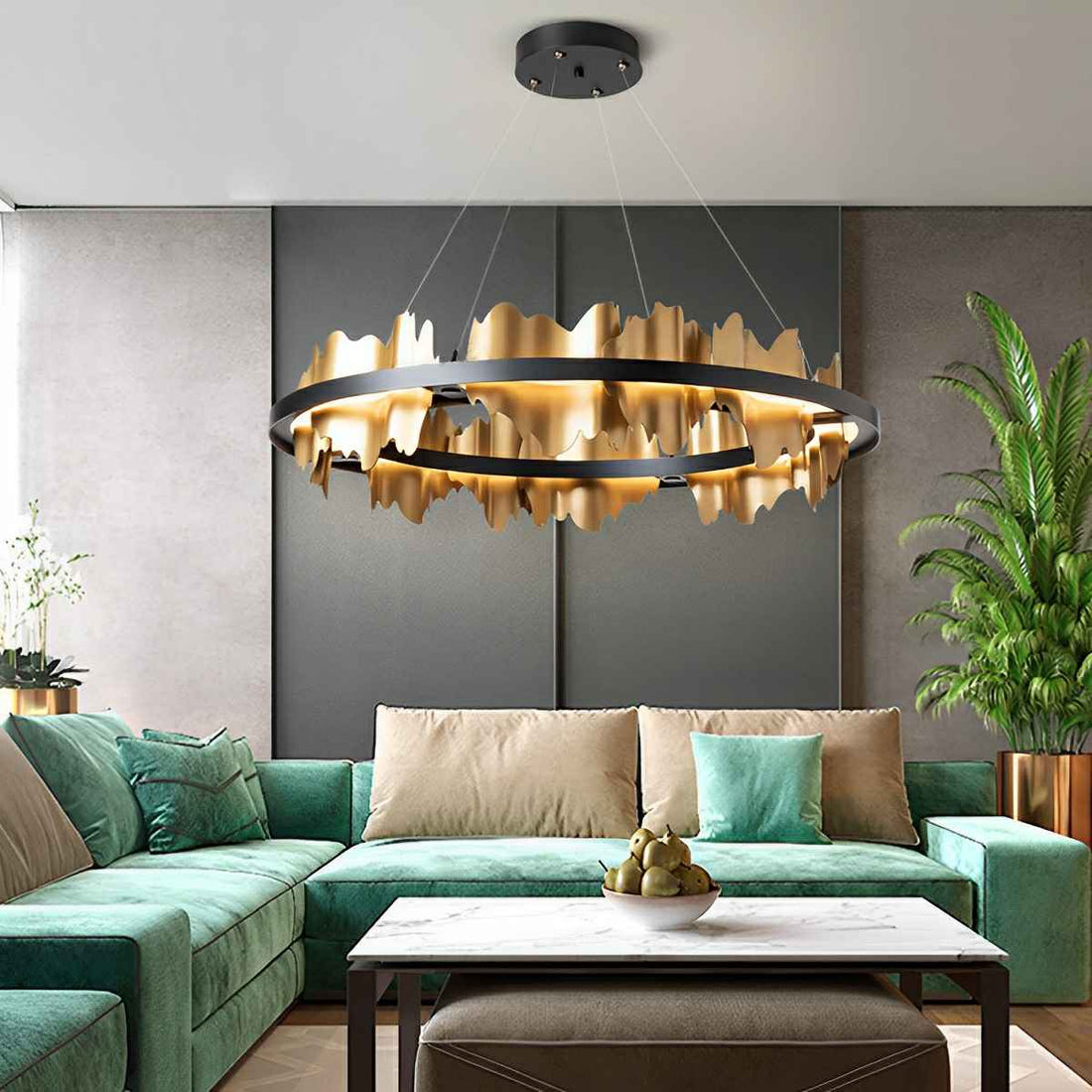 Creative Iceberg Design Metal Circular Stepless Dimming LED Light Chandelier - Flyachilles