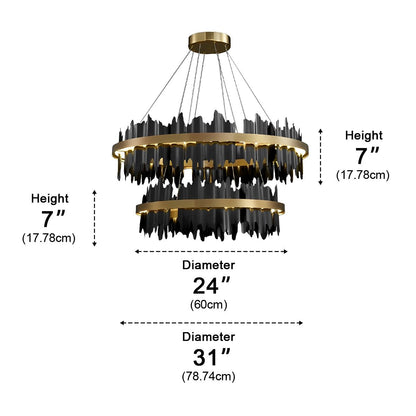 Creative Iceberg Design Metal Circular Stepless Dimming LED Light Chandelier - Flyachilles