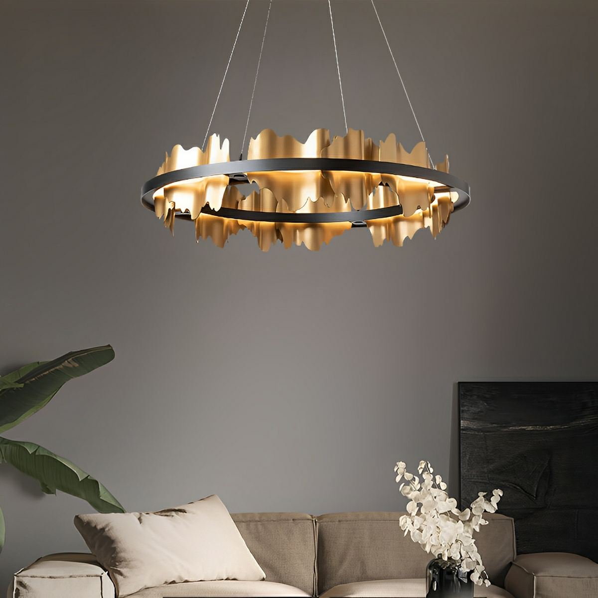 Creative Iceberg Design Metal Circular Stepless Dimming LED Light Chandelier - Flyachilles