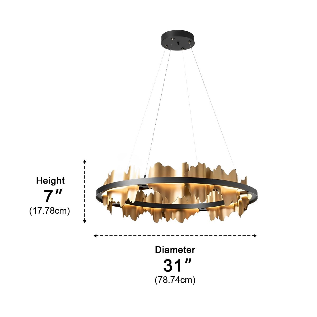 Creative Iceberg Design Metal Circular Stepless Dimming LED Light Chandelier - Flyachilles