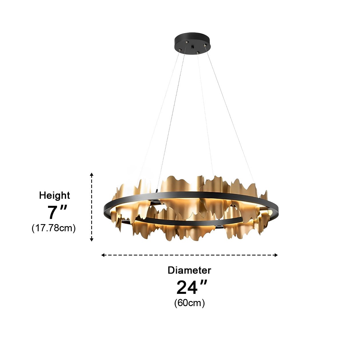 Creative Iceberg Design Metal Circular Stepless Dimming LED Light Chandelier - Flyachilles