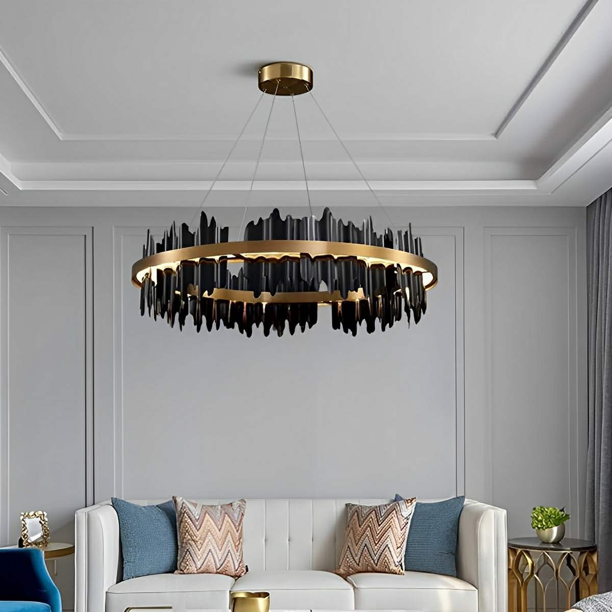 Creative Iceberg Design Metal Circular Stepless Dimming LED Light Chandelier - Flyachilles