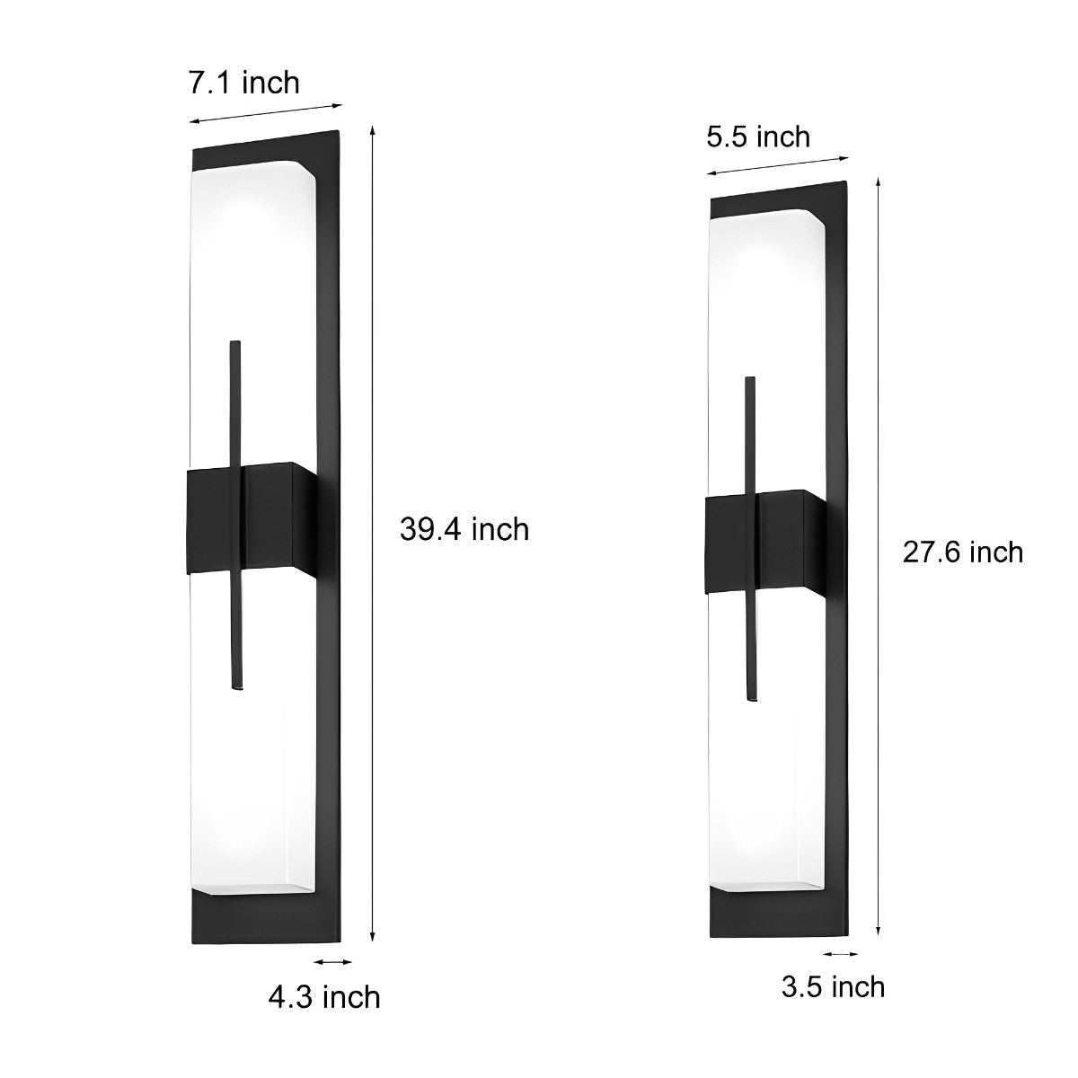 Creative Rectangular LED Waterproof Black Modern Outdoor Wall Lamp Sconec Light - Flyachilles