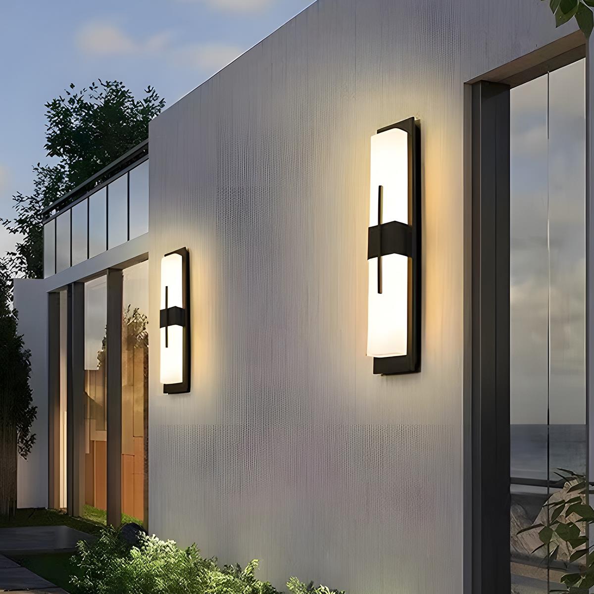 Creative Rectangular LED Waterproof Black Modern Outdoor Wall Lamp Sconec Light - Flyachilles