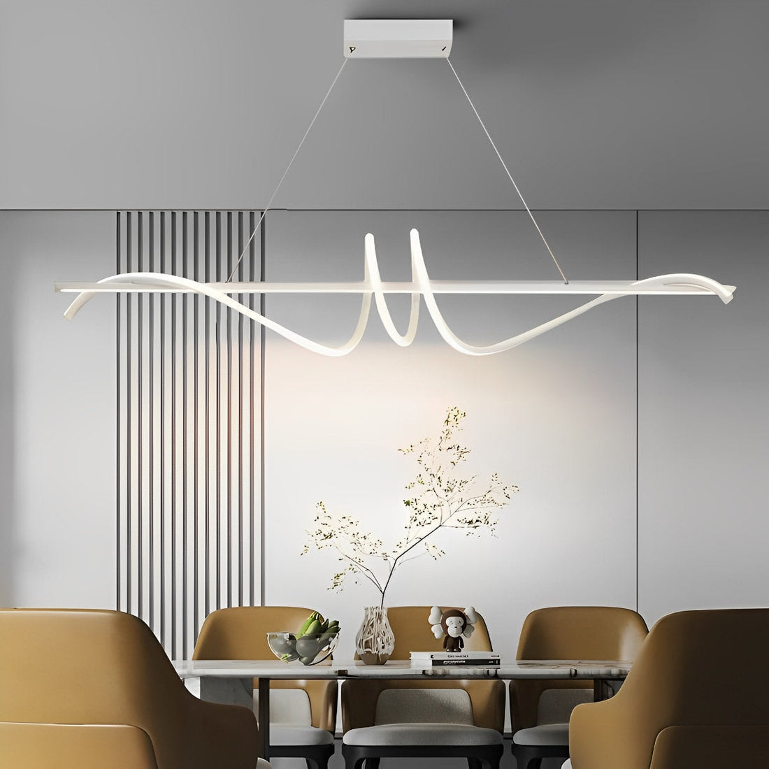 Creative Strip LED Stepless Dimming Kitchen Pendant Lighting Decorative Chandelier Ceiling Lamp Lighting - Flyachilles