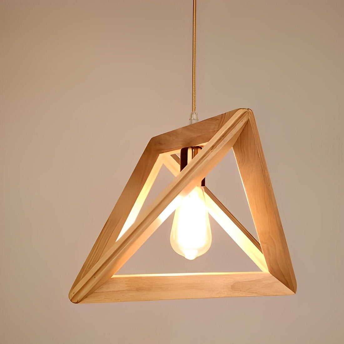 Creative Wood Frame Geometric Minimalist Chandelier Ceiling Pendant Lamp - Flyachilles