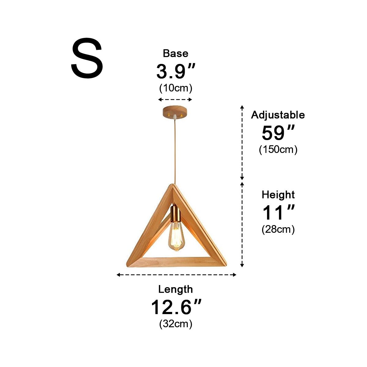 Creative Wood Frame Geometric Minimalist Chandelier Ceiling Pendant Lamp - Flyachilles
