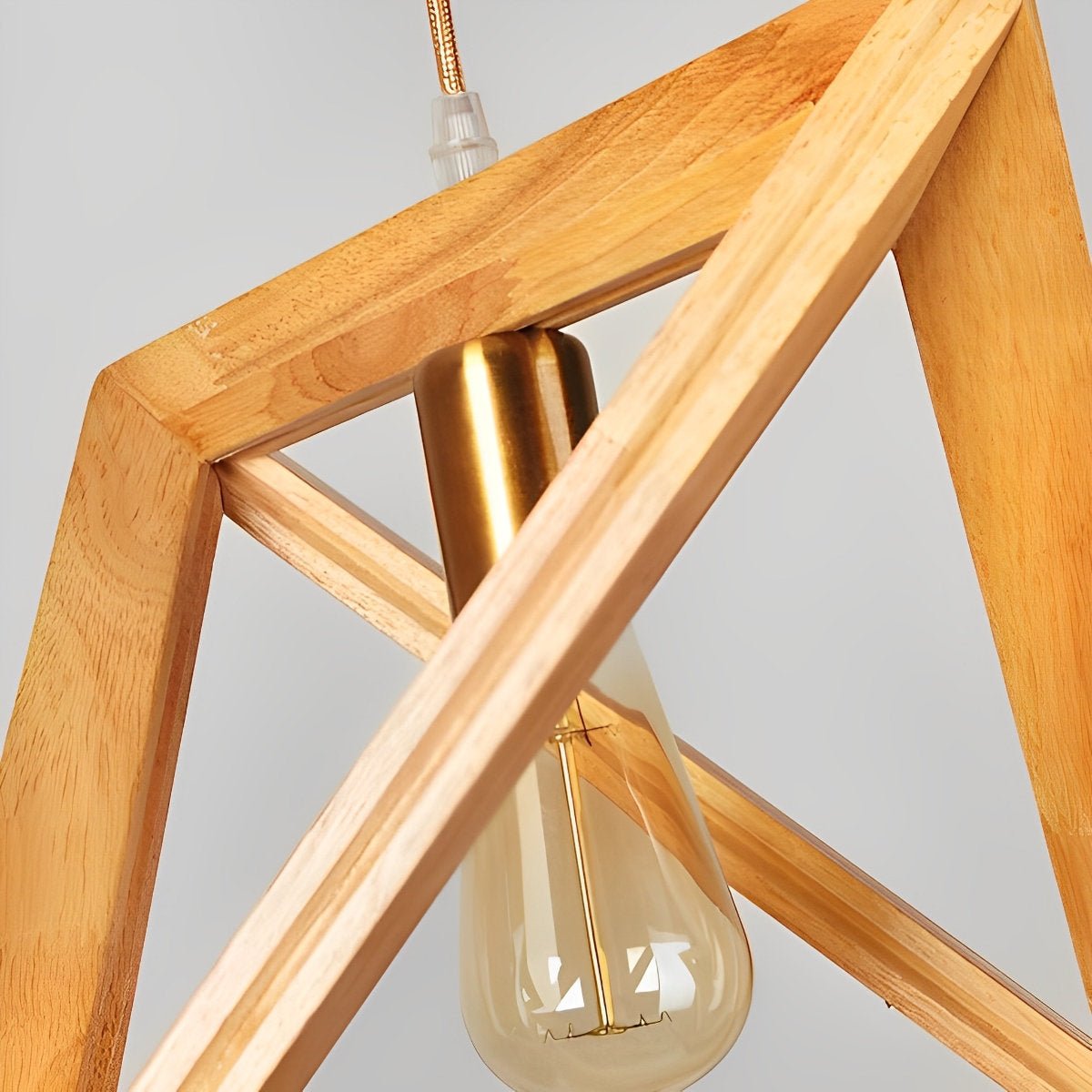 Creative Wood Frame Geometric Minimalist Chandelier Ceiling Pendant Lamp - Flyachilles