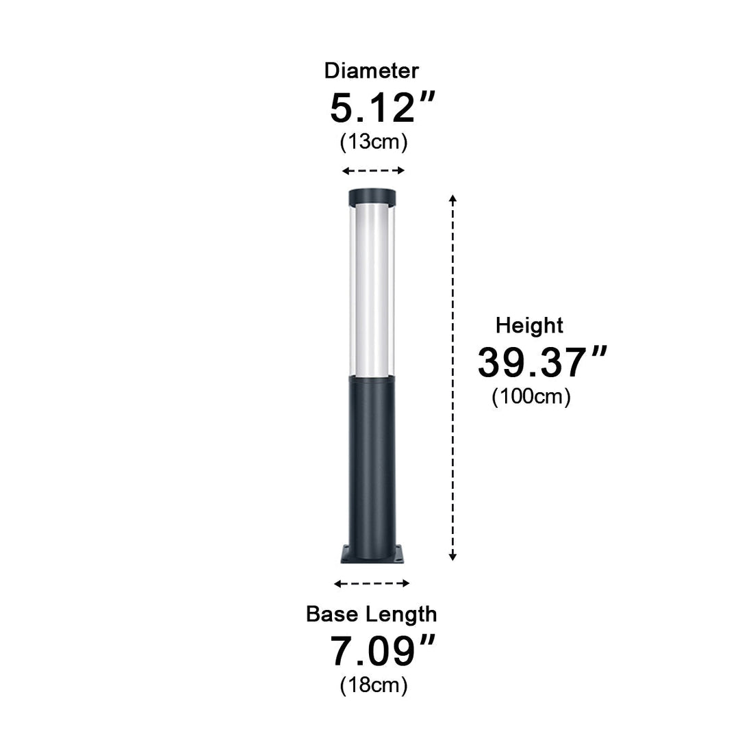 Cylinder LED Black Modern Outdoor Pathway Pole Lights - Flyachilles