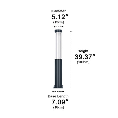 Cylinder LED Black Modern Outdoor Pathway Pole Lights - Flyachilles