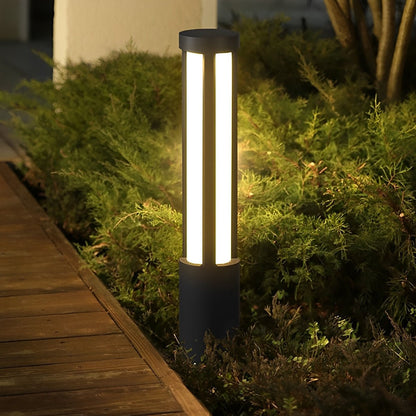 Cylinder LED Black Modern Outdoor Post Lights - Flyachilles