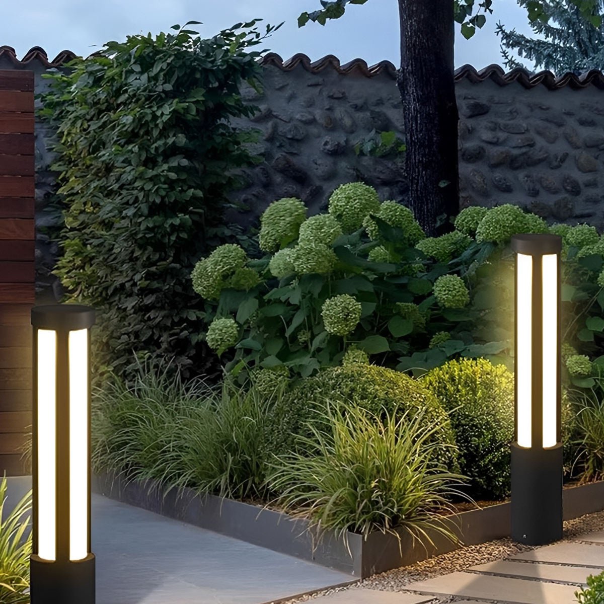 Cylinder LED Black Modern Outdoor Post Lights Street Light - Flyachilles