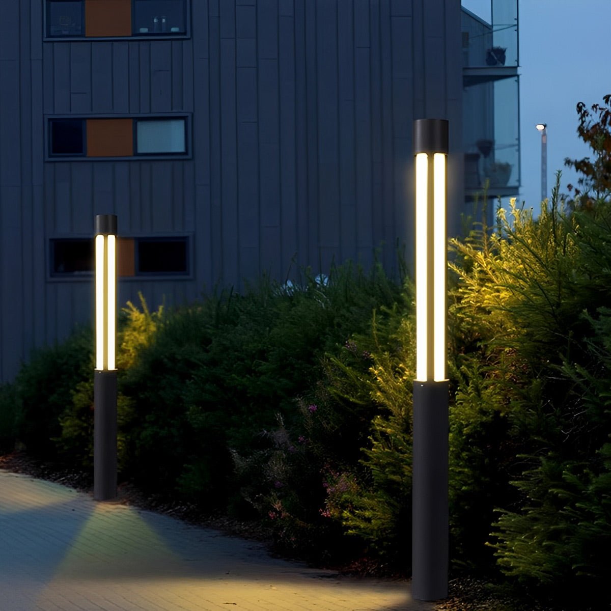 Cylinder LED Black Modern Outdoor Post Lights Street Light - Flyachilles