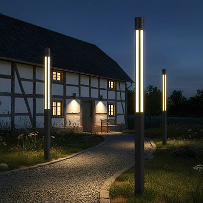 Cylinder LED Black Modern Outdoor Post Lights Street Light - Flyachilles