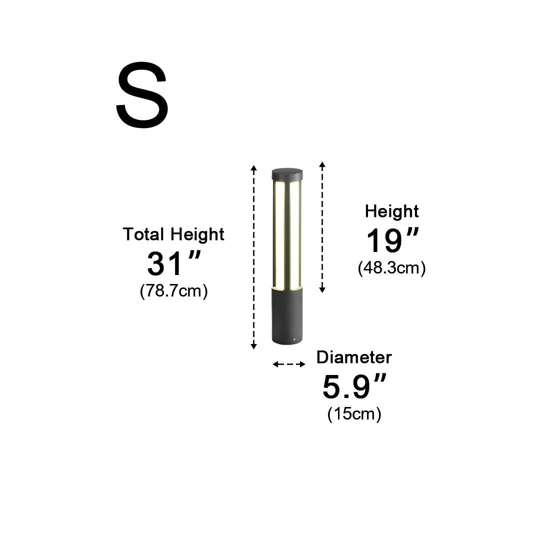 Cylinder LED Black Modern Outdoor Post Lights Street Light - Flyachilles
