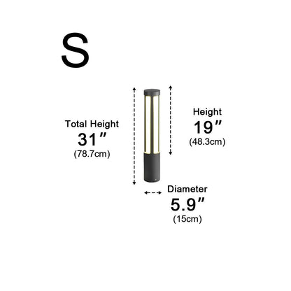 Cylinder LED Black Modern Outdoor Post Lights Street Light - Flyachilles