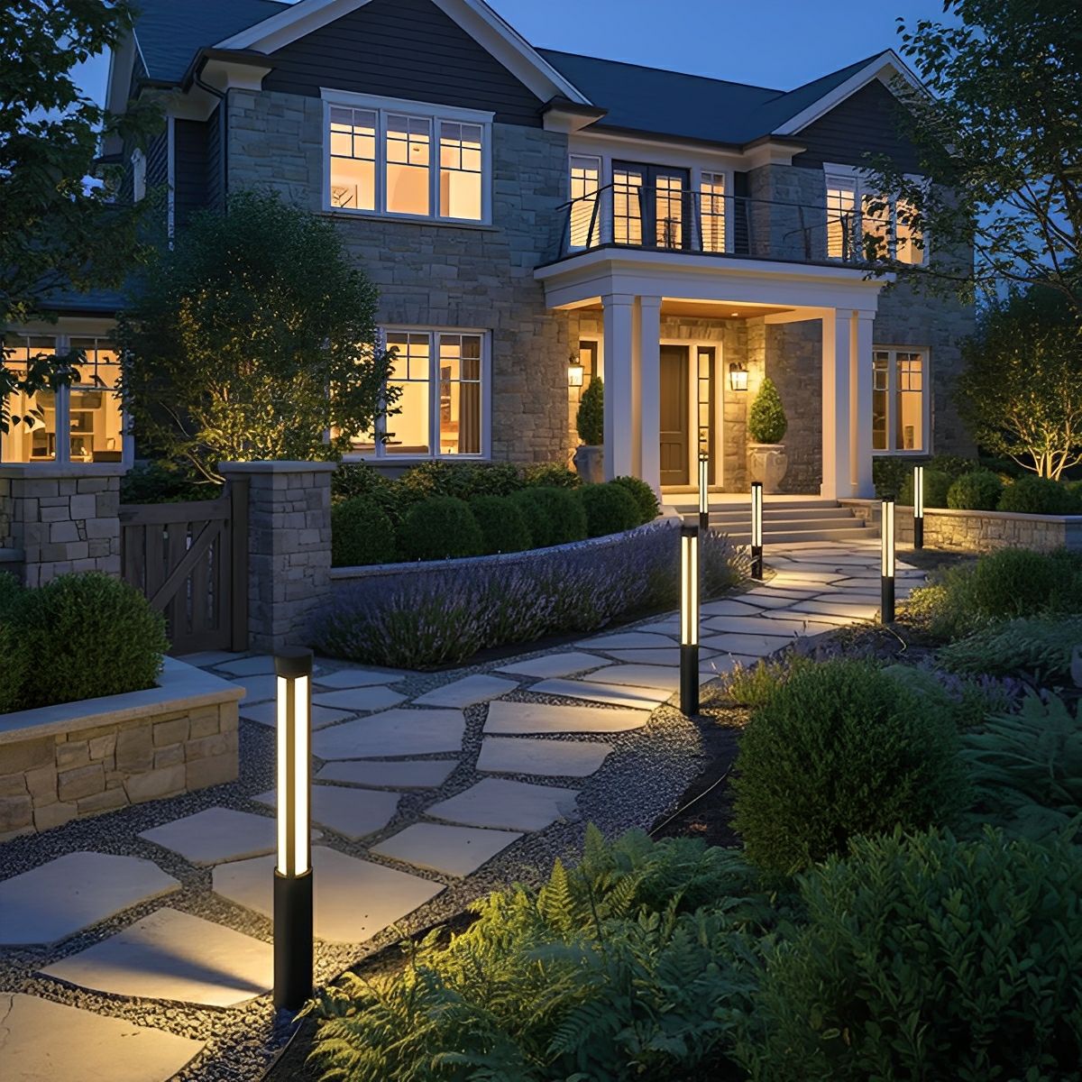 Cylinder LED Black Modern Outdoor Post Lights Street Light - Flyachilles