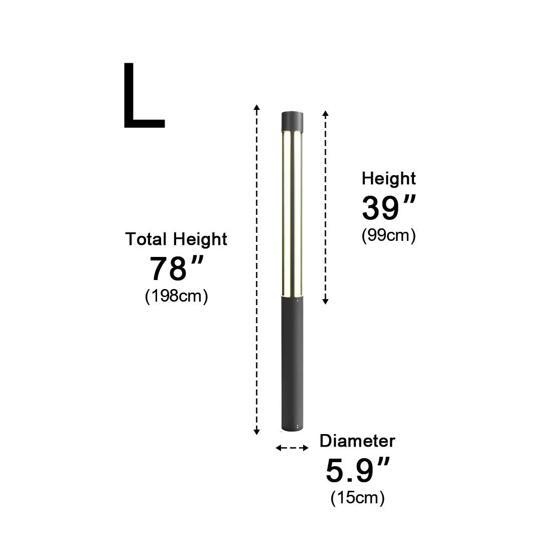 Cylinder LED Black Modern Outdoor Post Lights Street Light - Flyachilles