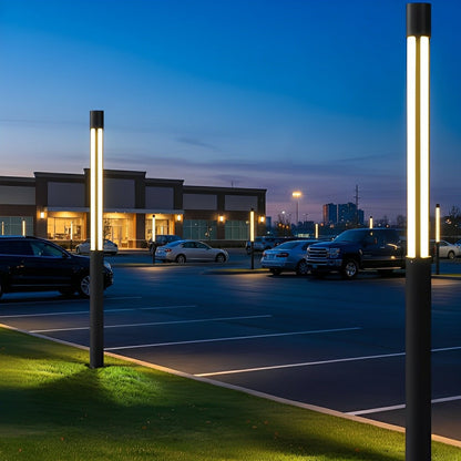 Cylinder LED Black Modern Outdoor Post Lights Street Light - Flyachilles