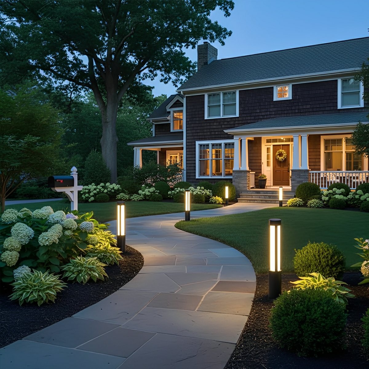 Cylinder LED Black Modern Outdoor Post Lights Street Light - Flyachilles