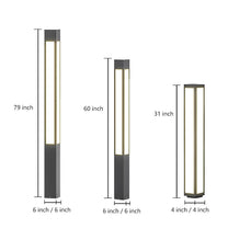 Rectangular Waterproof LED Outdoor Post Lights Column Light Pole Lamp ...