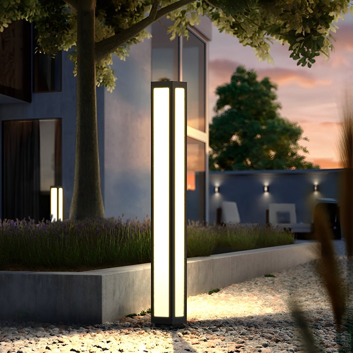 Cylinder Shaped Waterproof LED Black Modern Outdoor Post Lights - Flyachilles