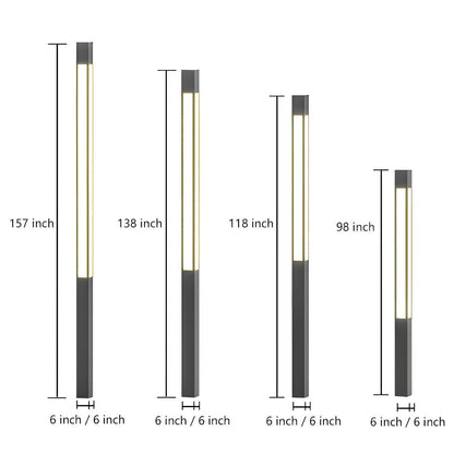 Cylinder Shaped Waterproof LED Black Modern Outdoor Post Lights - Flyachilles